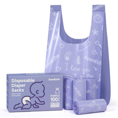 KeeneEcho disposable diaper bags with handles enable quick, hands-free diaper changes on the go.