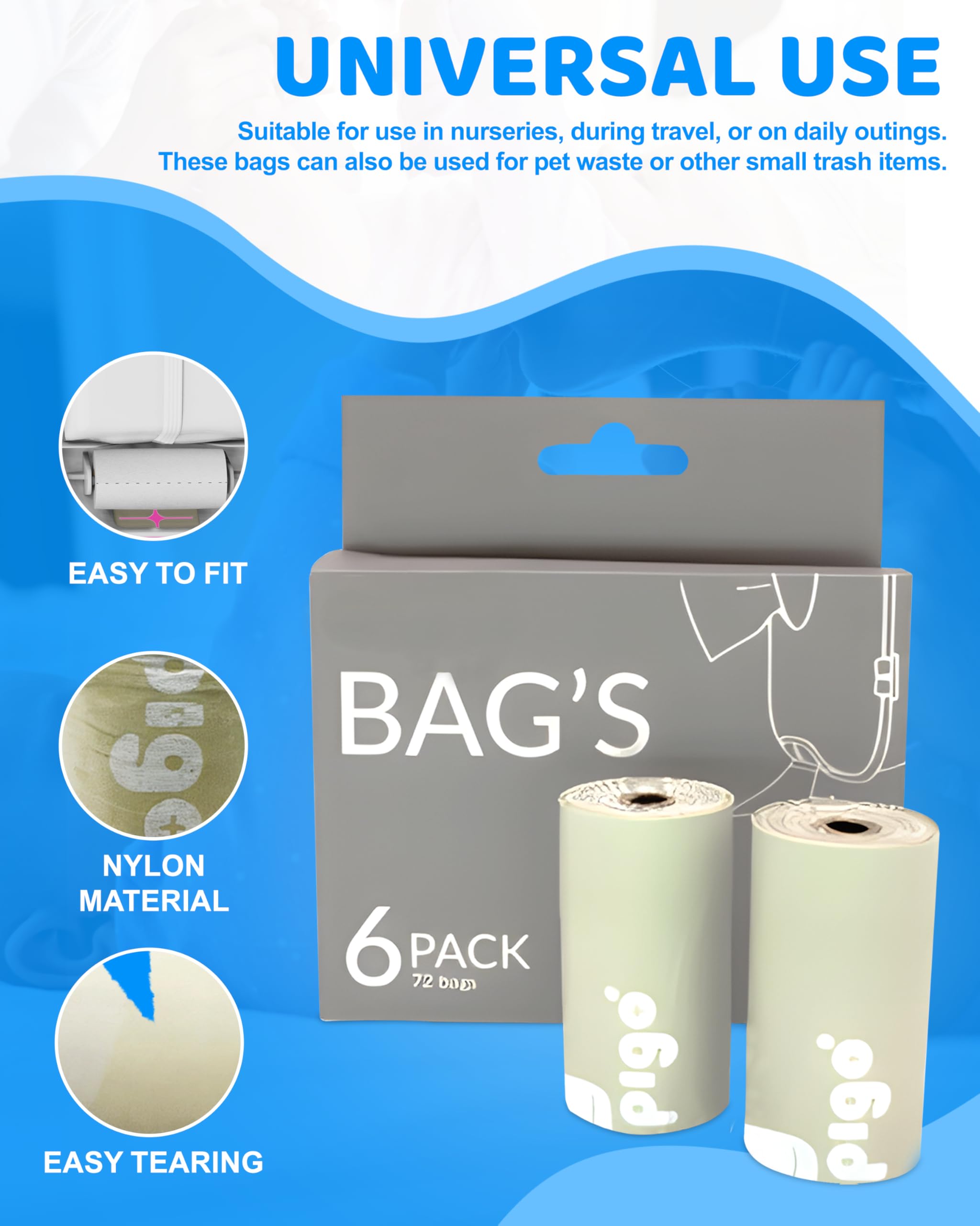 Keepigo compact rolls designed to fit stroller bags and travel in small spaces.