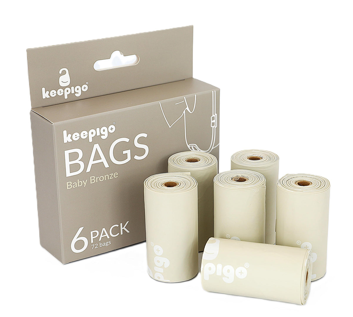 Keepigo compostable diaper bags rolls—compact and eco-friendly for mess-free diaper changes.