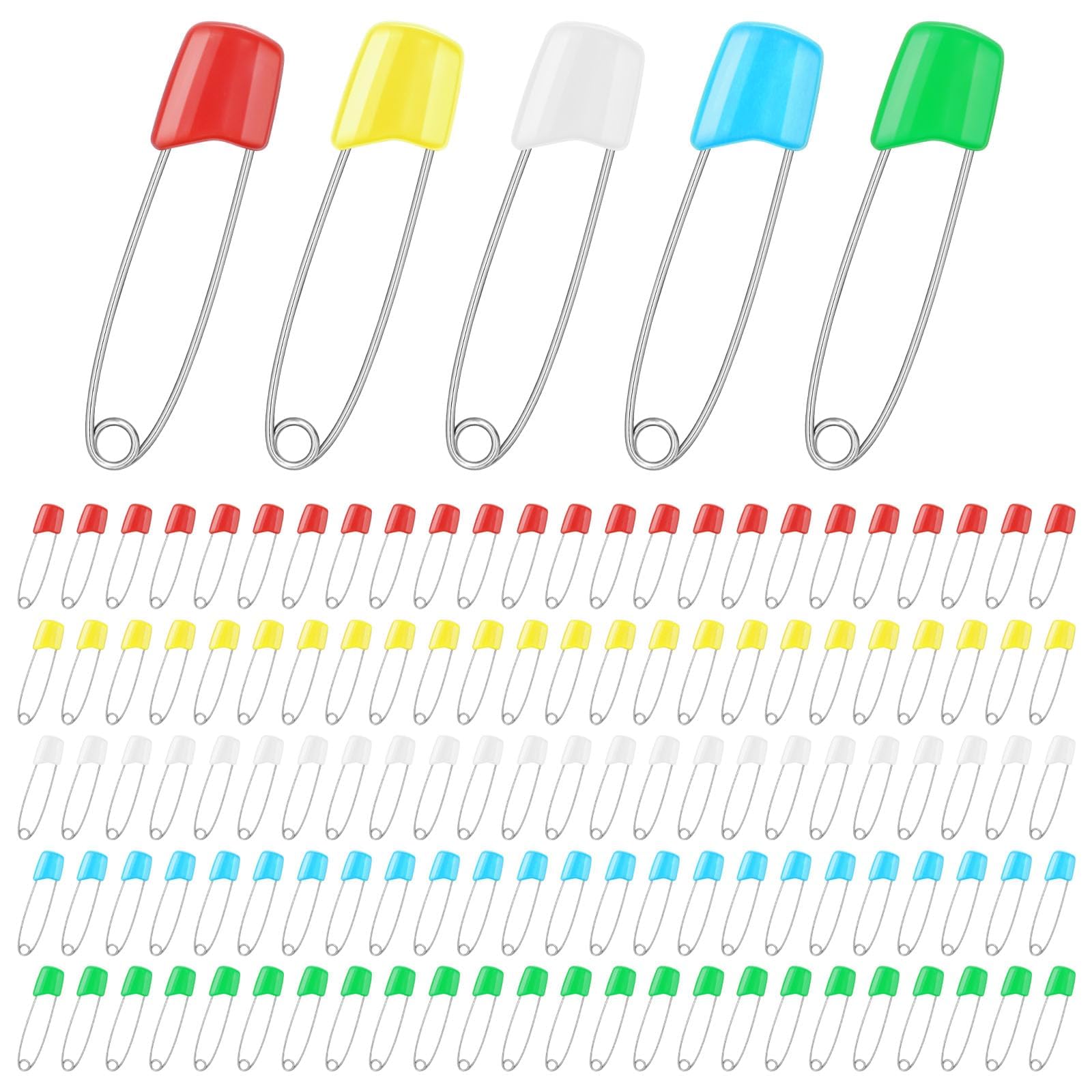 Keepsweat 120-pcs diaper pins front view for secure cloth diaper fastening