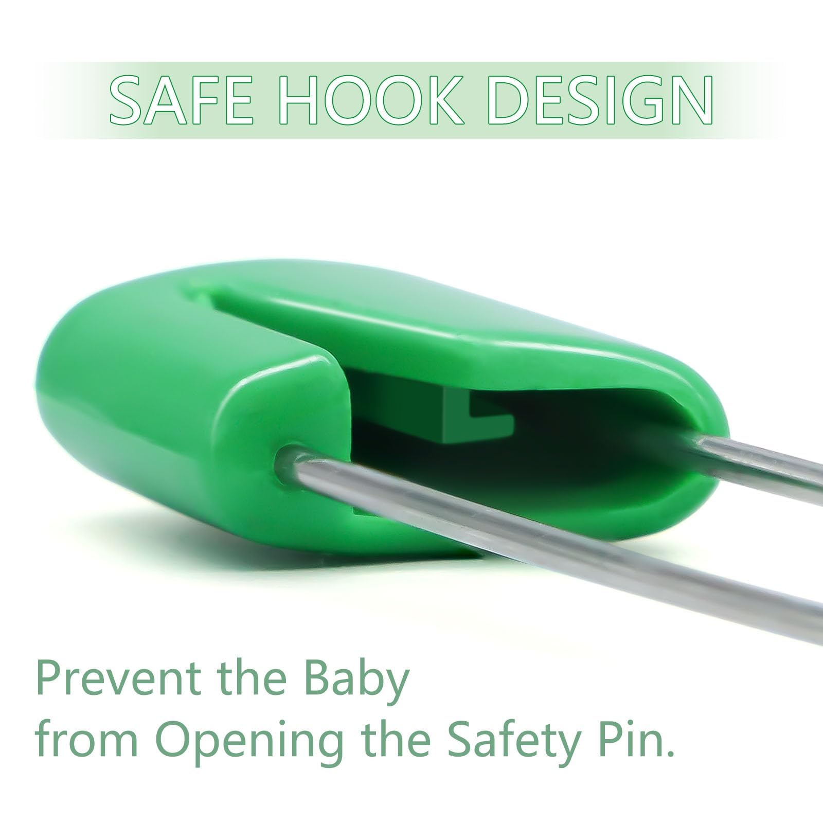 Keepsweat plastic head diaper pins close-up highlighting durable components
