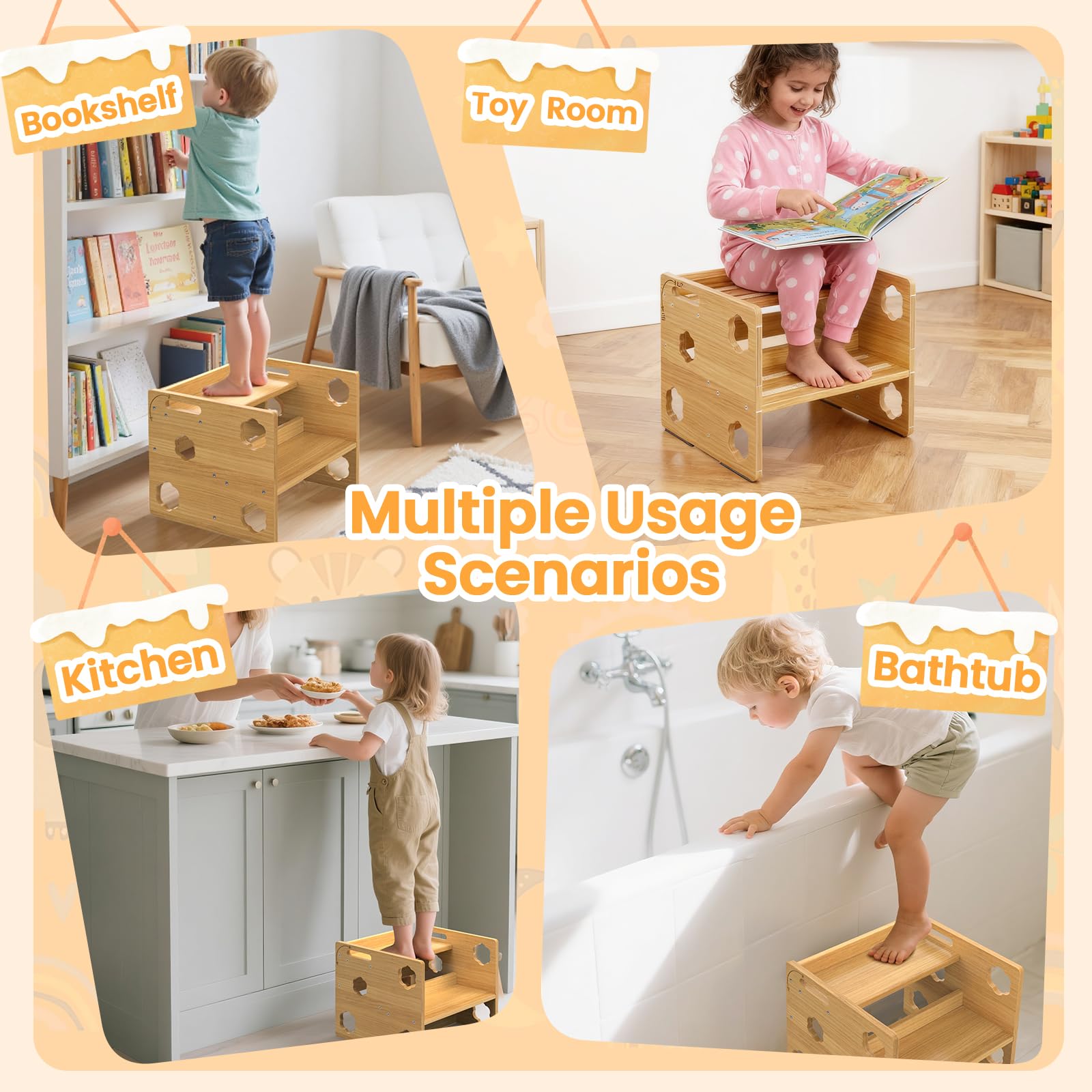 Keeswin Step Stool is easy to assemble and fits small spaces.