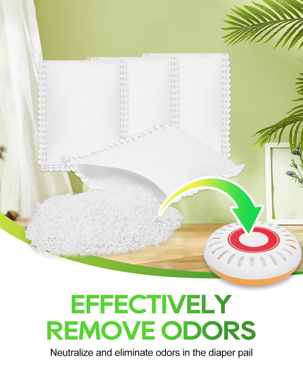 KeeTidy six-pack packaging demonstrates six individually wrapped deodorizer units.