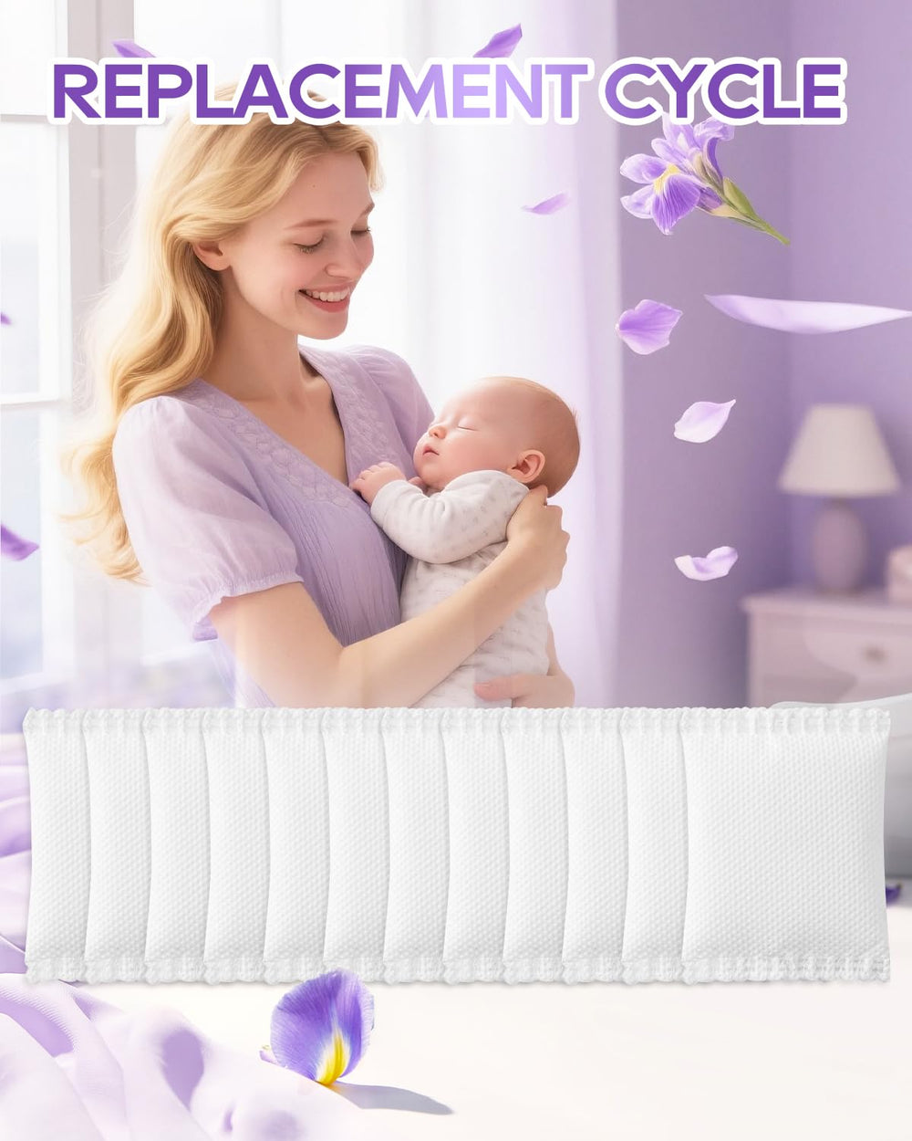 KeeTidy lavender scent enhances a calming nursery environment during everyday use.