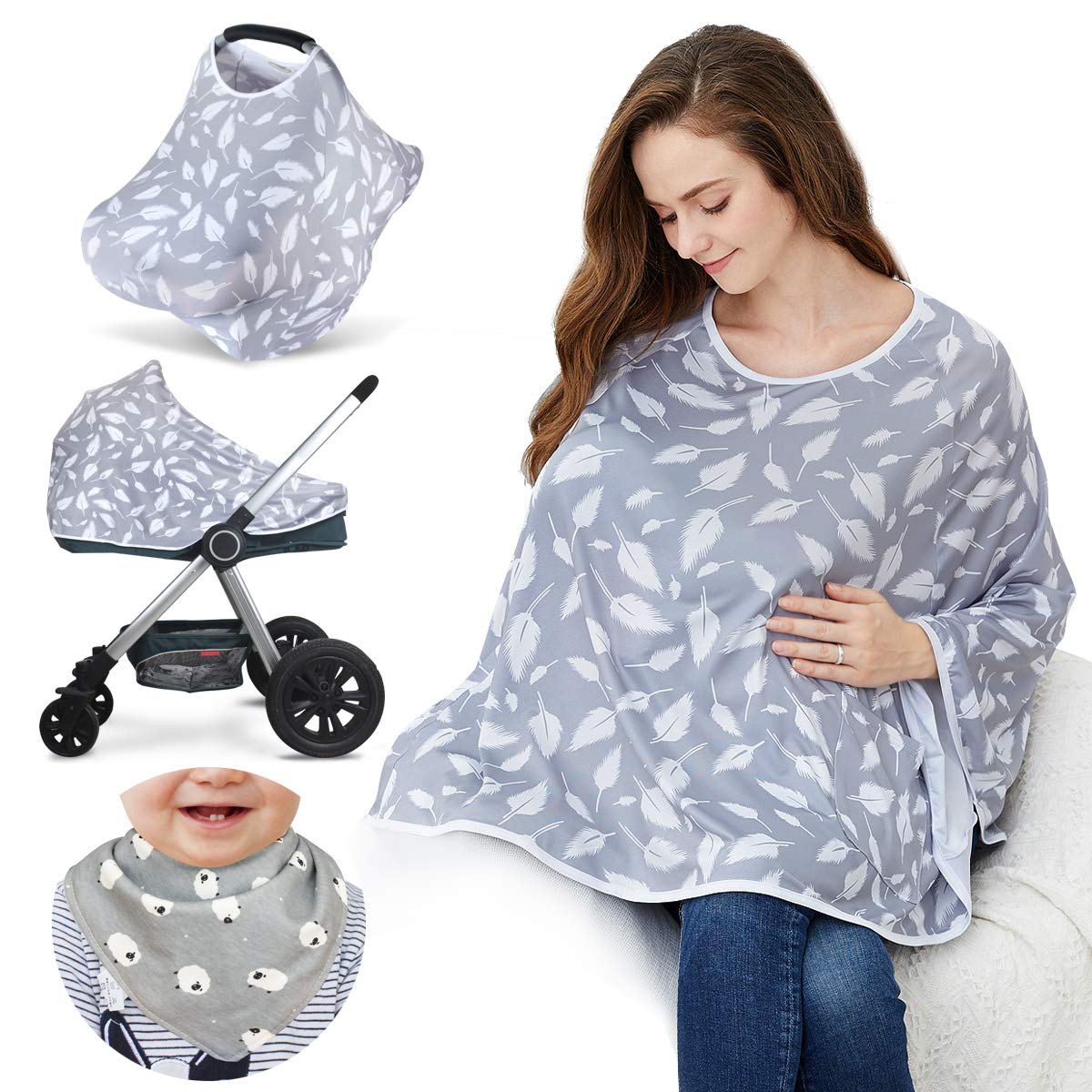 Kefee Kol nursing cover worn silhouette enabling discreet feeding anywhere