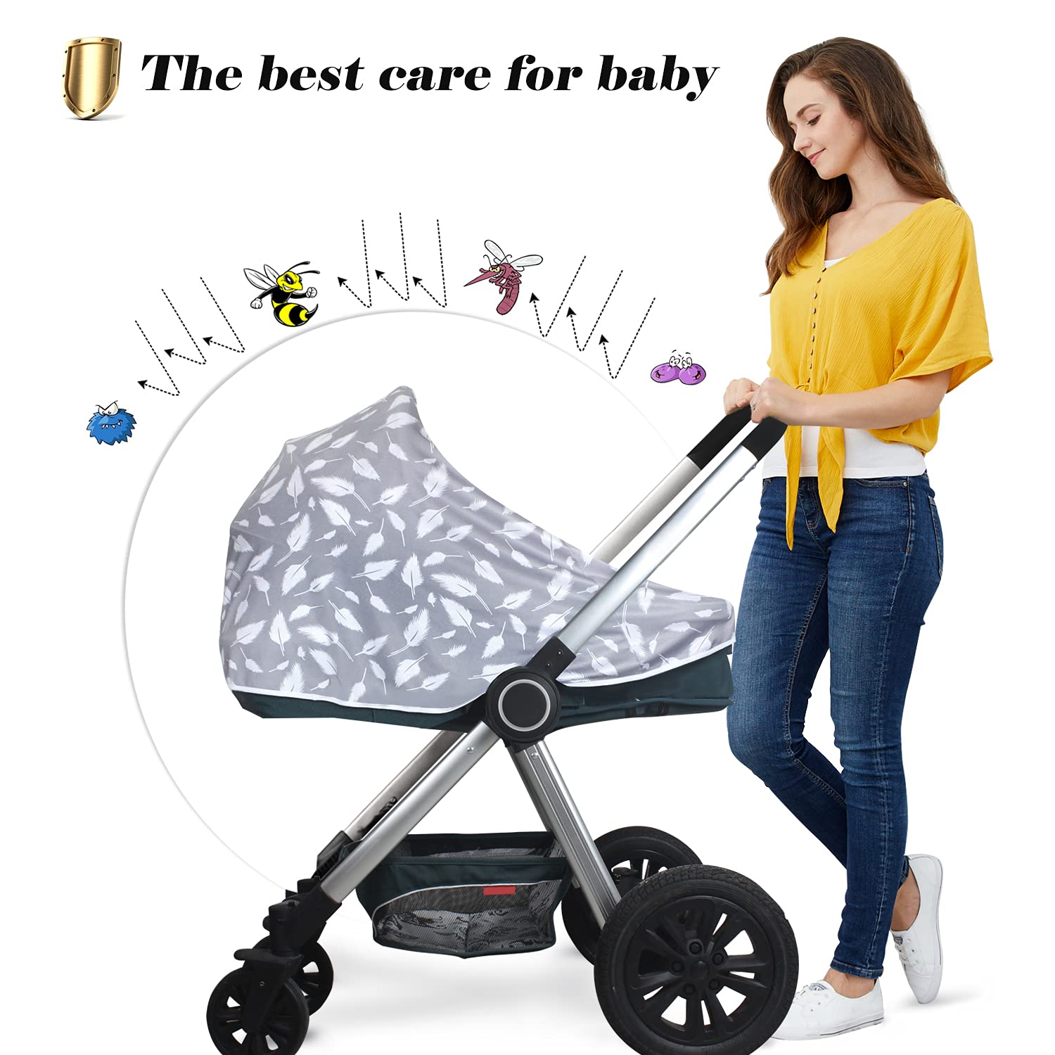 Kefee Kol privacy-coverage-hem showing long reach for flexible fit