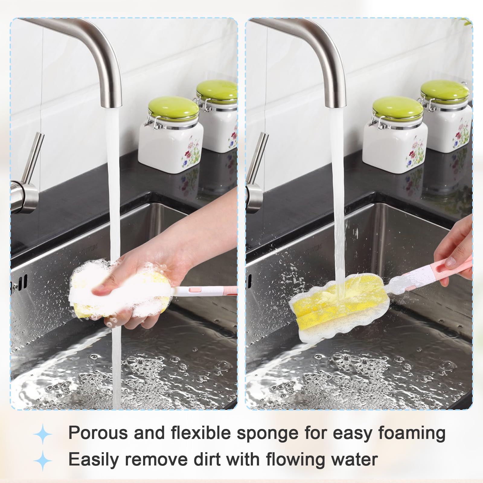 Keggaen 4pc cleaning kit covers cups, bottles, and glasses with varied bristles.