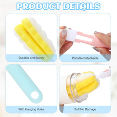 Keggaen bottle brush soft sponge head softens stains for gentle cup washing.