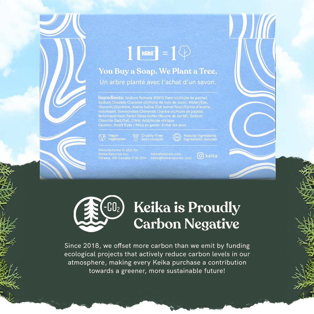 Keika Baby Soap Bar oat & shea lather demonstrates fragrance-free cleansing for sensitive skin.