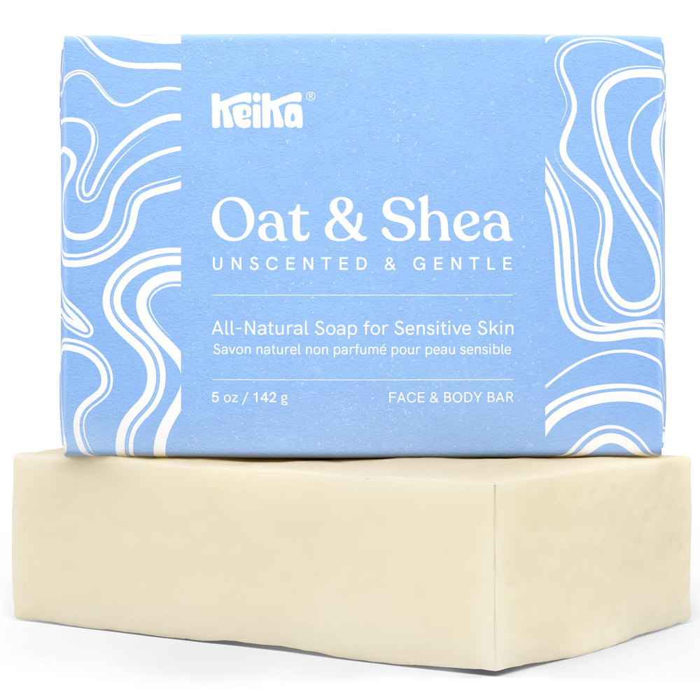Keika Baby Soap Bar Oat & Shea unscented packaging shows gentle, family-safe care.
