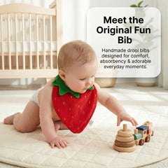 KEIKI CARE three-layer cotton bib close-up highlights soft, absorbent core for messier days.