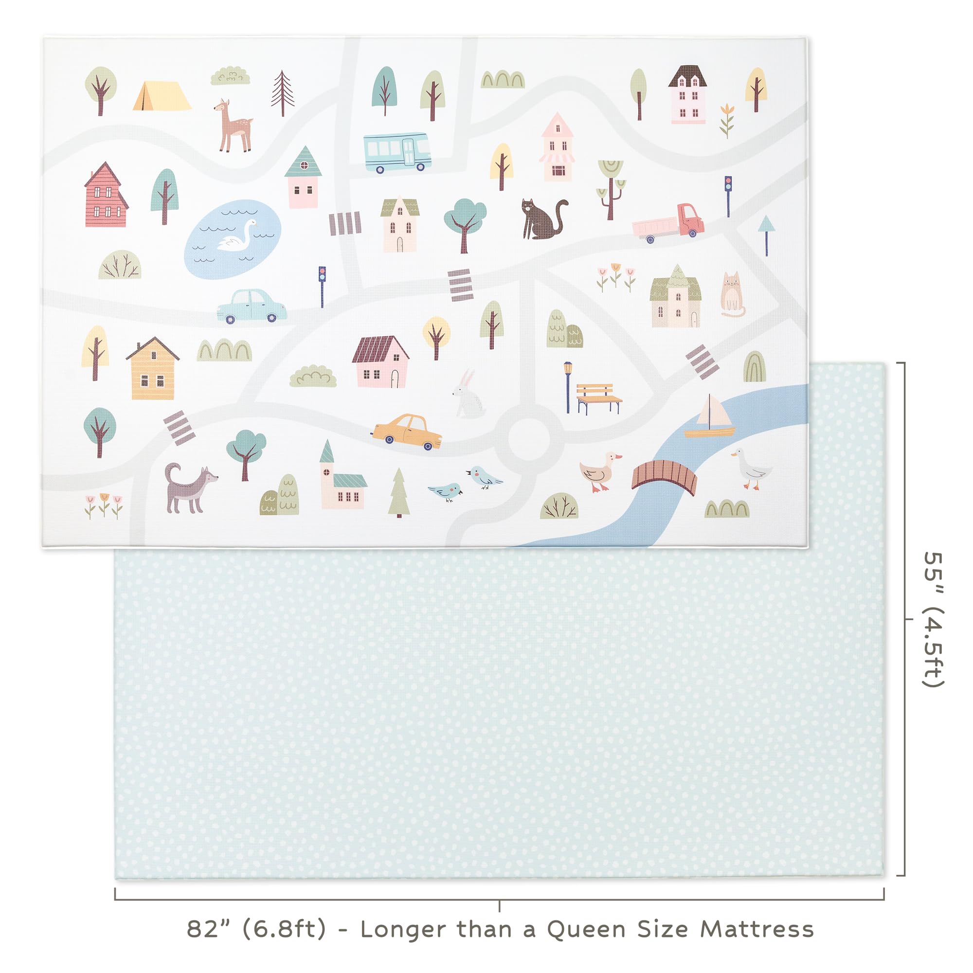 Keiki Care reversible play mat design B close-up highlights versatile patterns for stylish playroom styling.