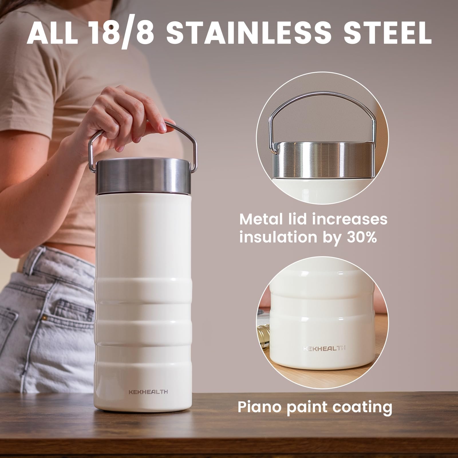 KEKHEALTH double-wall vacuum interior keeps milk cool with minimal condensation