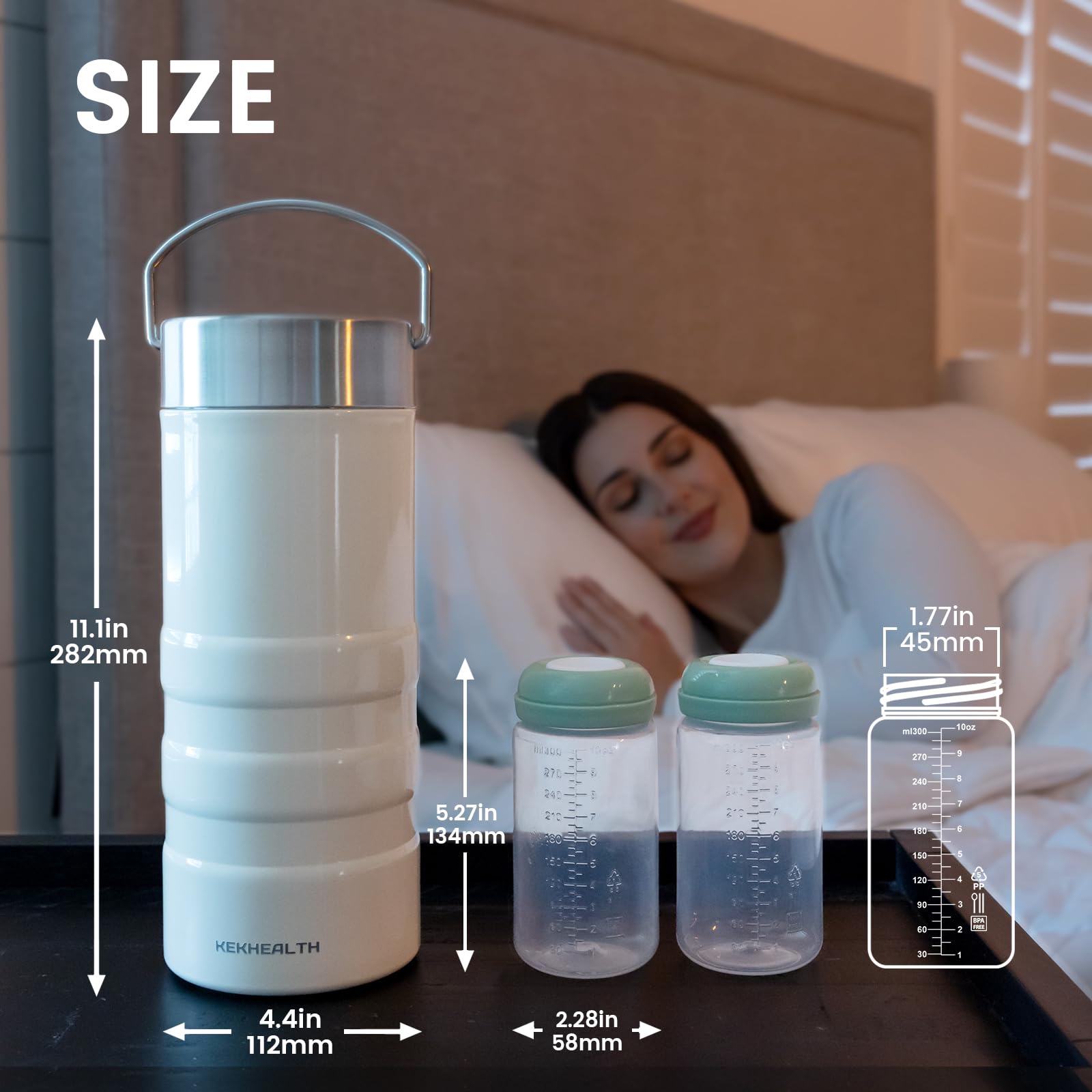 kekhealth leak-proof design close-up highlights secure transport in bags