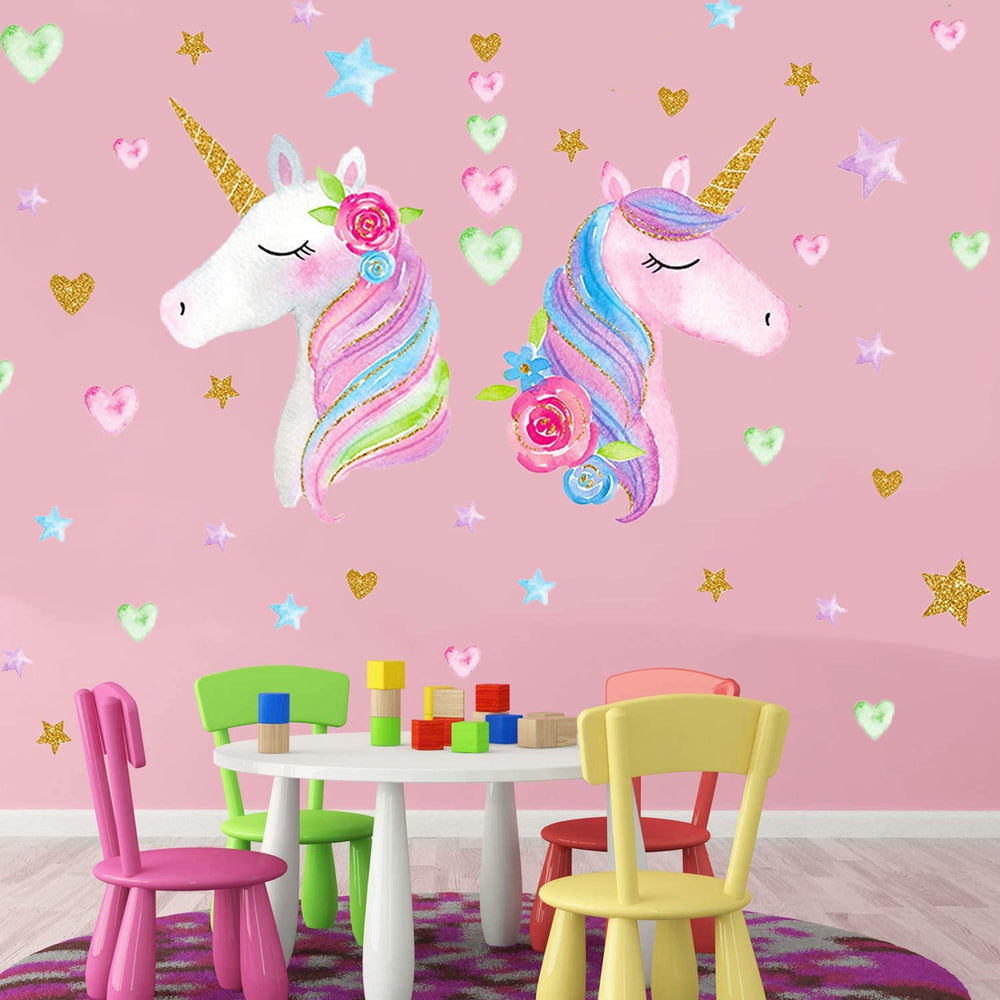 KeLay Fs unicorn wall decal 12x16-sheet provides versatile wall art options.