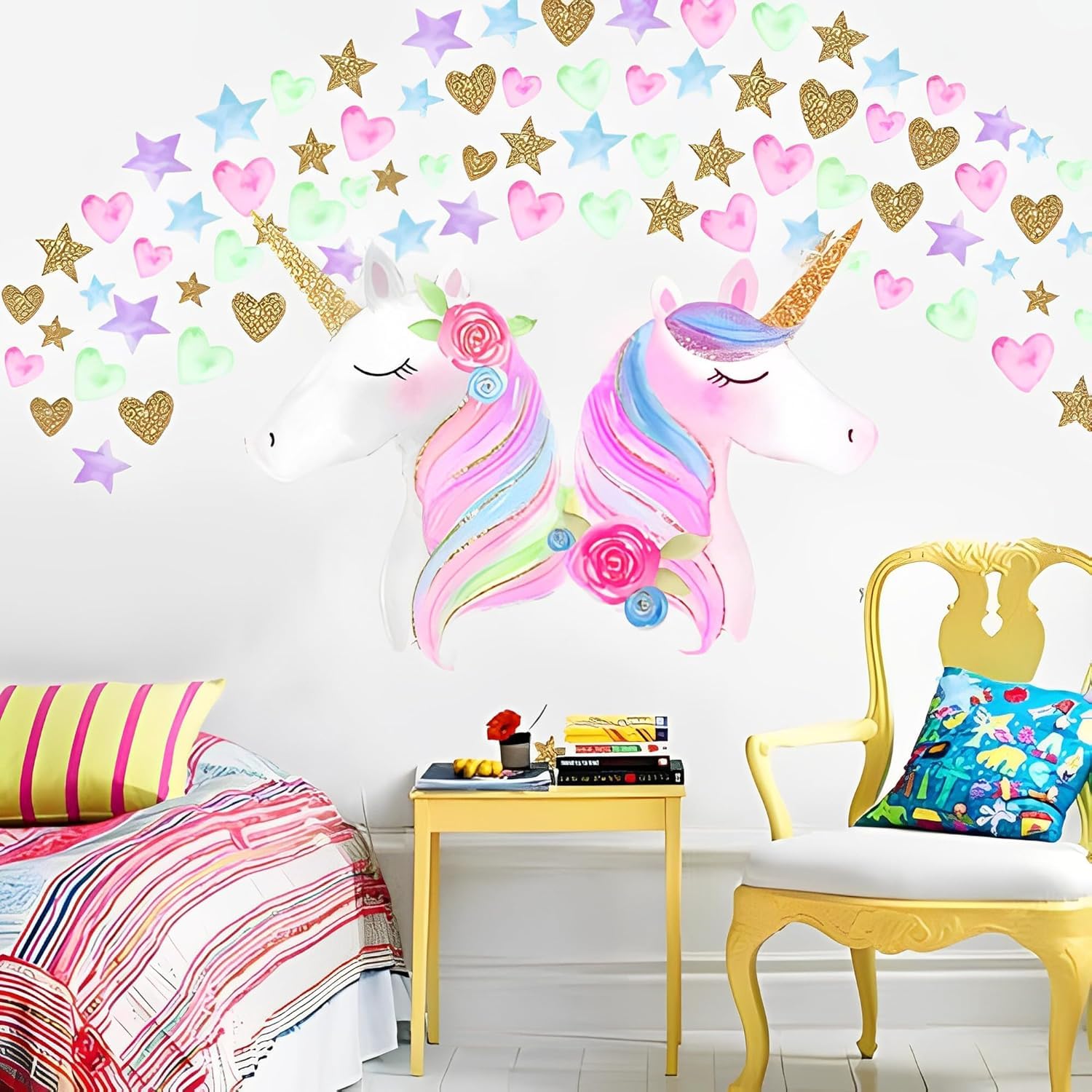 KeLay Fs unicorn wall decal removable-waterproof allows easy repositioning without residue.