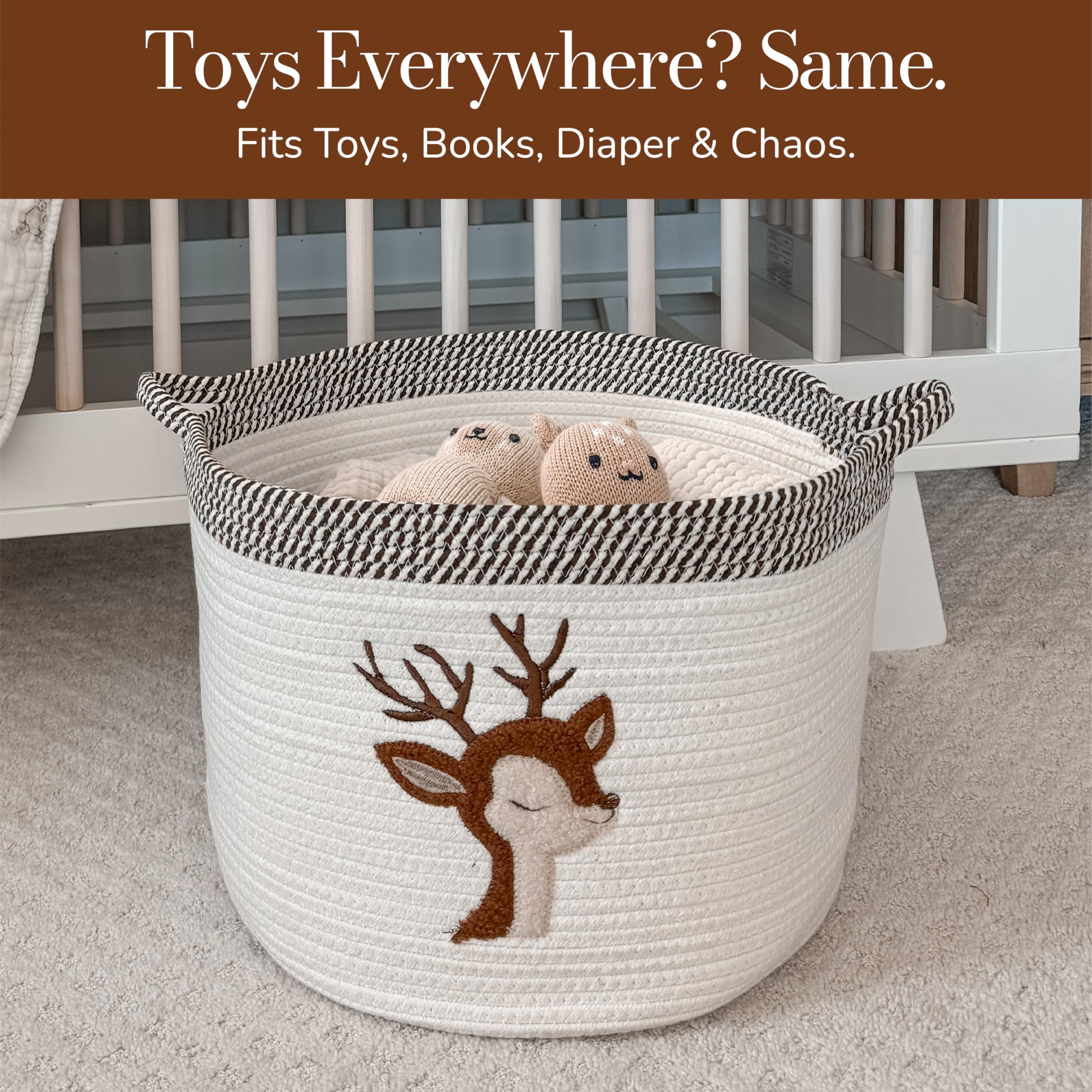 Kemina Baskets Deer Storage Bin Baby-Safe Materials for gentle use