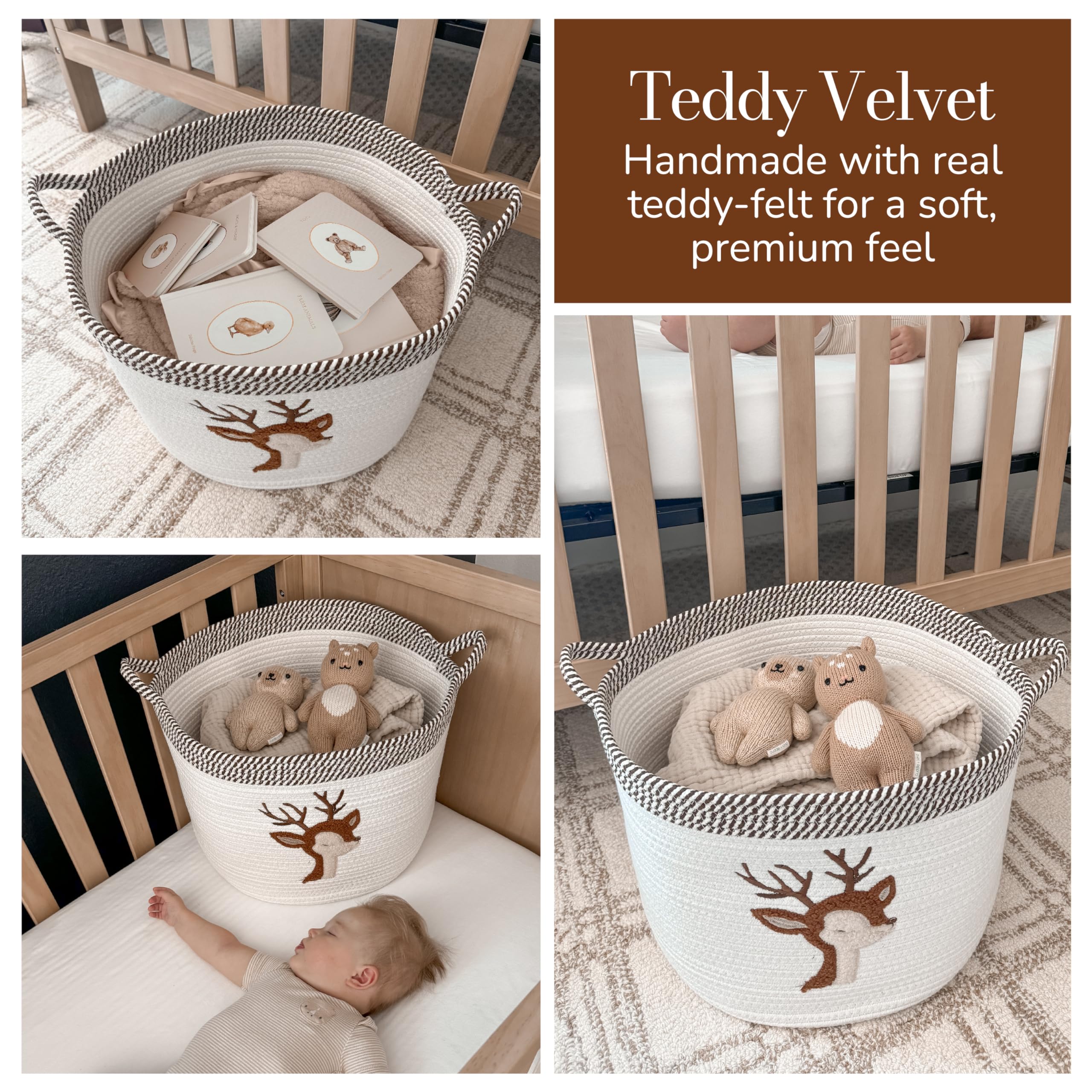 Kemina Baskets Deer Storage Bin Machine Washable for easy cleanup