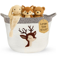 Kemina Baskets Deer Storage Bin Woodland Design for tidy nursery toy storage