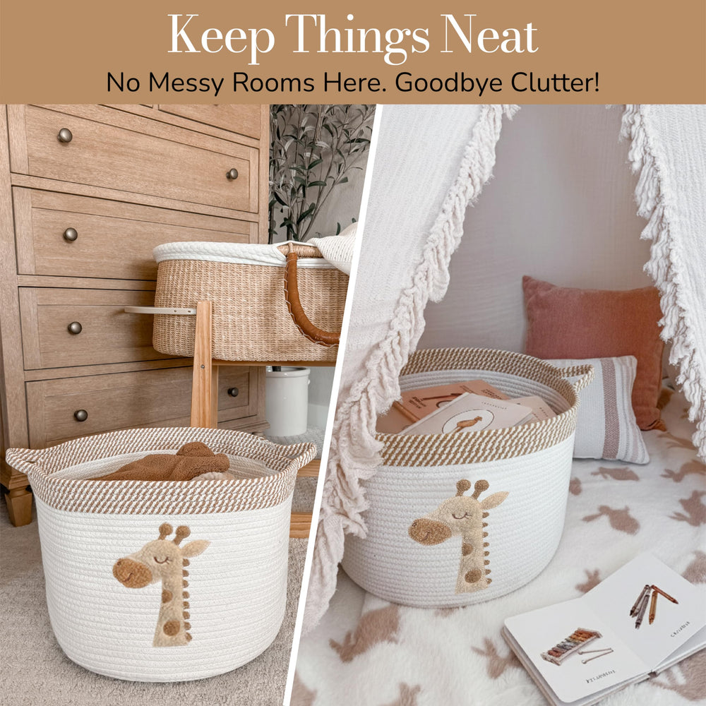 KEMINA BASKETS Cotton rope weave keeps durable, soft-touch storage.