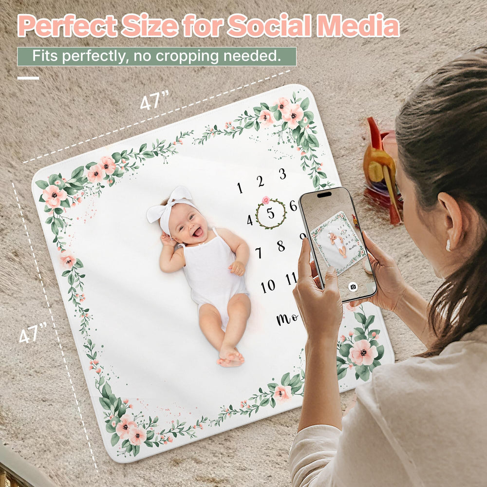 KEMINA BLANKETS floral wreath design adds gentle color to baby portraits.