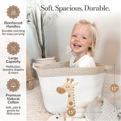 KEMINA BASKETS Giraffe storage basket open ready for toy sorting and room decluttering.