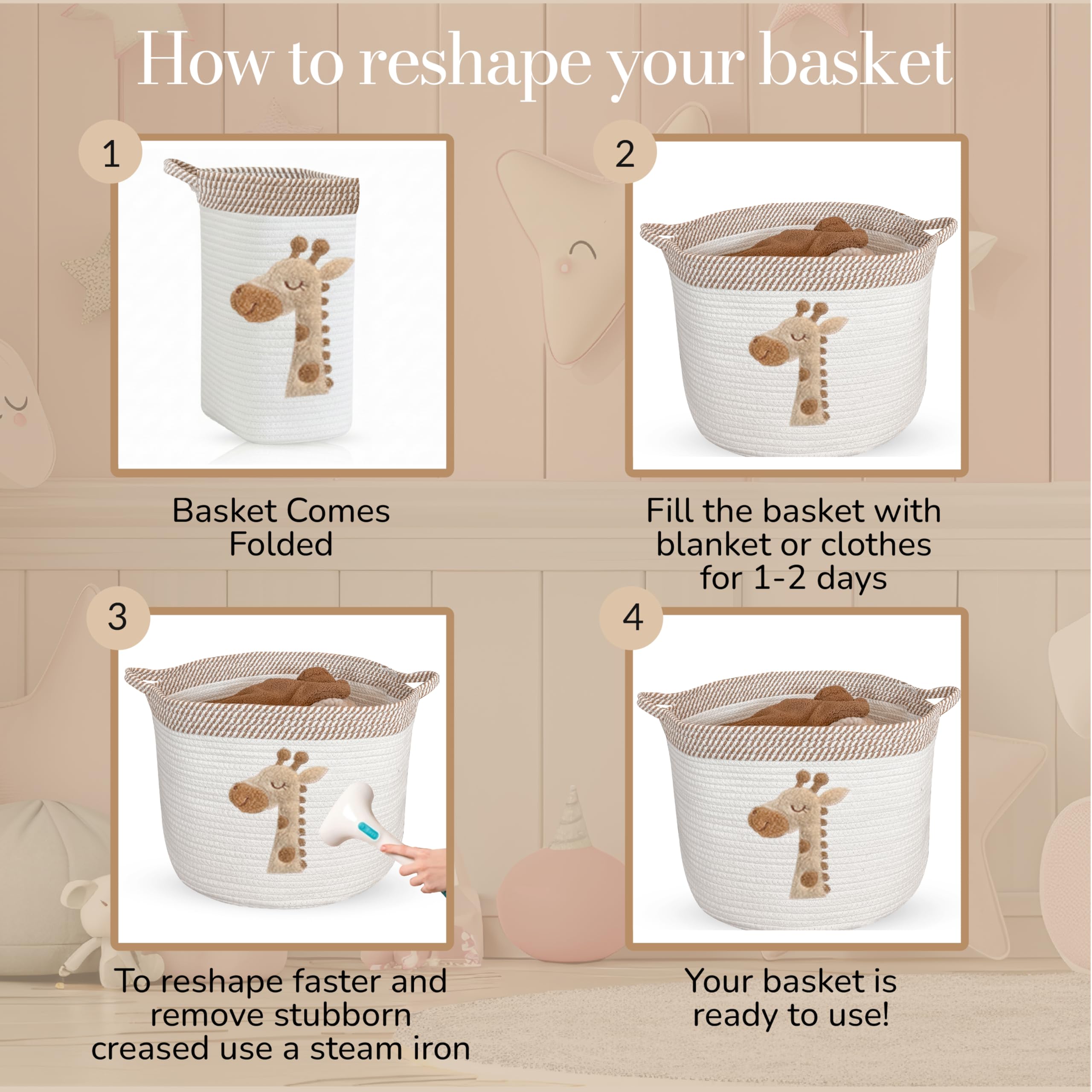KEMINA BASKETS nursery decor-friendly addition for modern spaces.