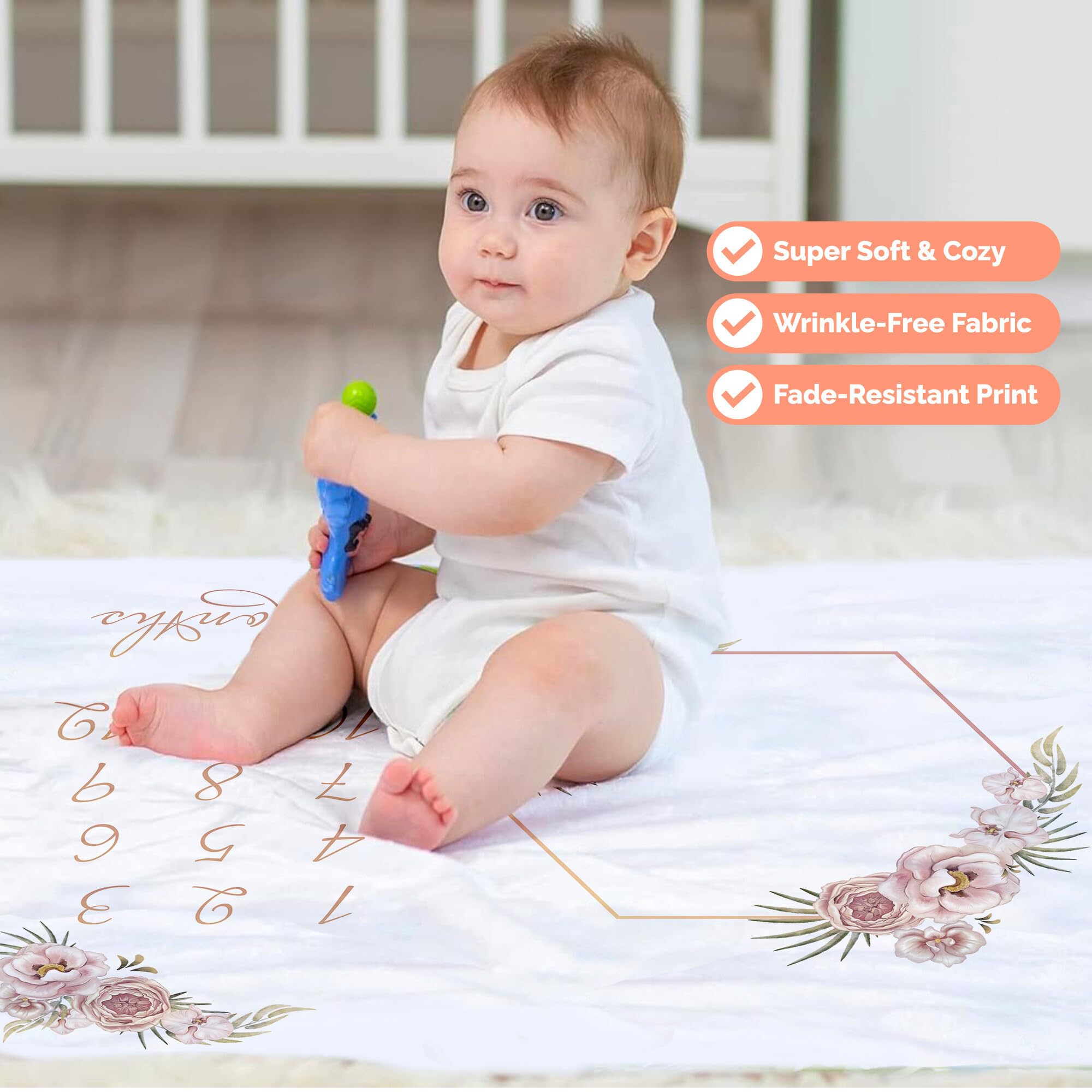 KEMINA BLANKETS soft fabric close-up conveys cozy, gentle touch on baby's skin