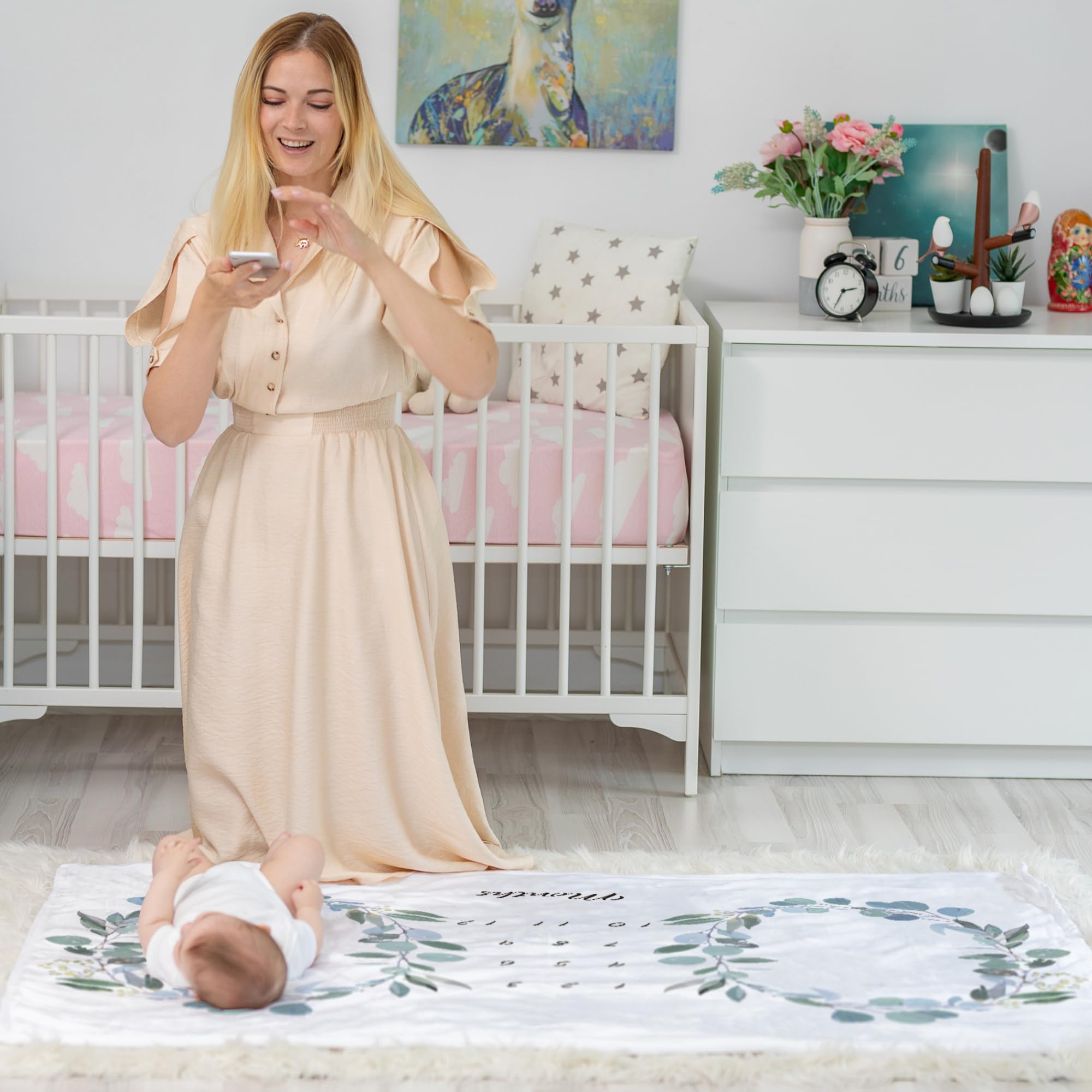KEMINA BLANKETS dual milestones design supports individual twin memories side-by-side