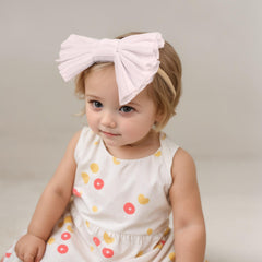 Kenjudess headband on baby outfit in pink, versatile color for outfits