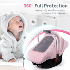 THE KENKYO car seat cover shows mesh window for better airflow during rides