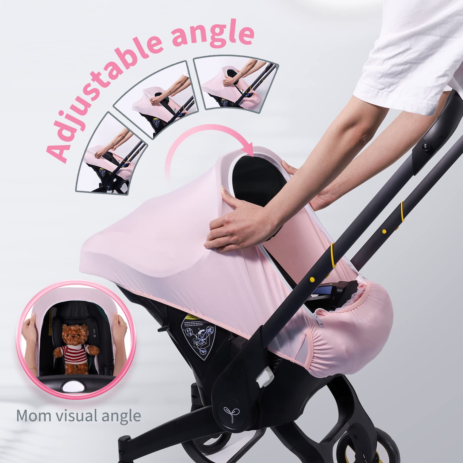 THE KENKYO infant car seat cover storage pocket for essentials on the go