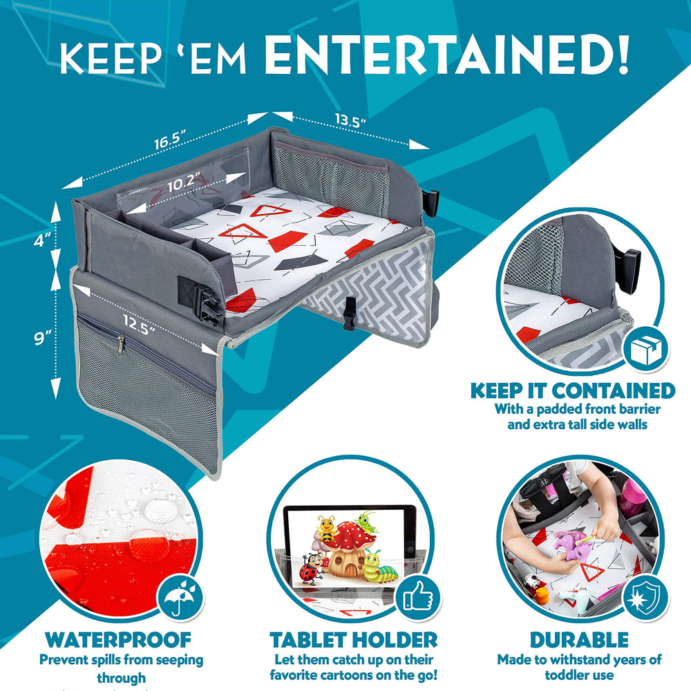 Kenley Kids Travel Tray cup holders keep drinks steady during adventures