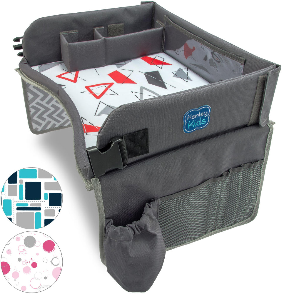 Kenley Kids Travel Tray in-car setup provides a stable travel surface