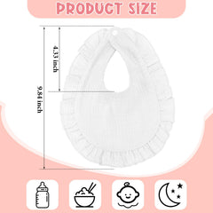 Kenning muslin bibs with ruffles, soft and absorbent for drool.