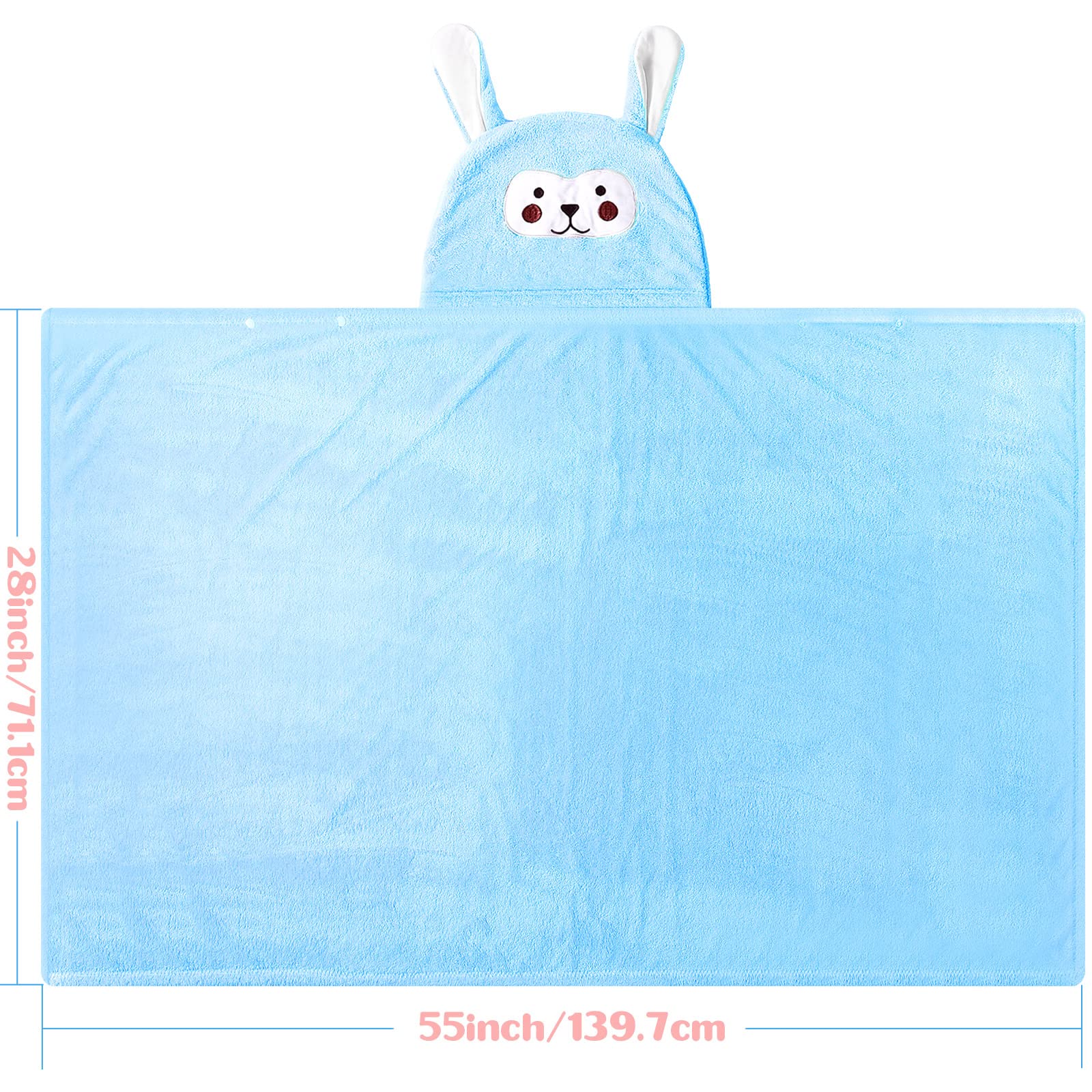 Kenning hooded towel blue highlights absorbent microfiber for quick bath drying