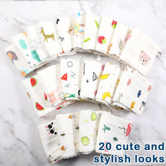 Kenning baby cloths with colorful fruits and animals patterns for visual development.