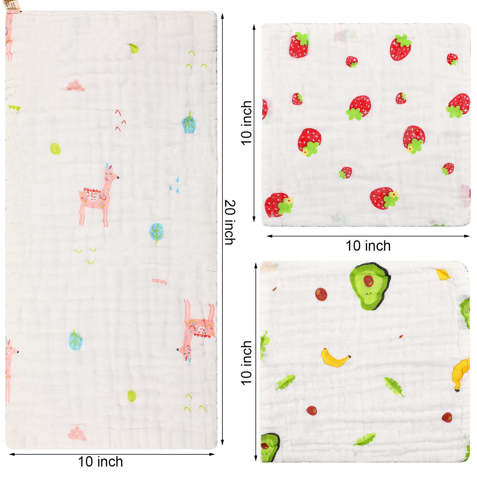 Kenning burp cloths set small 10x10 inches for on-the-go use.