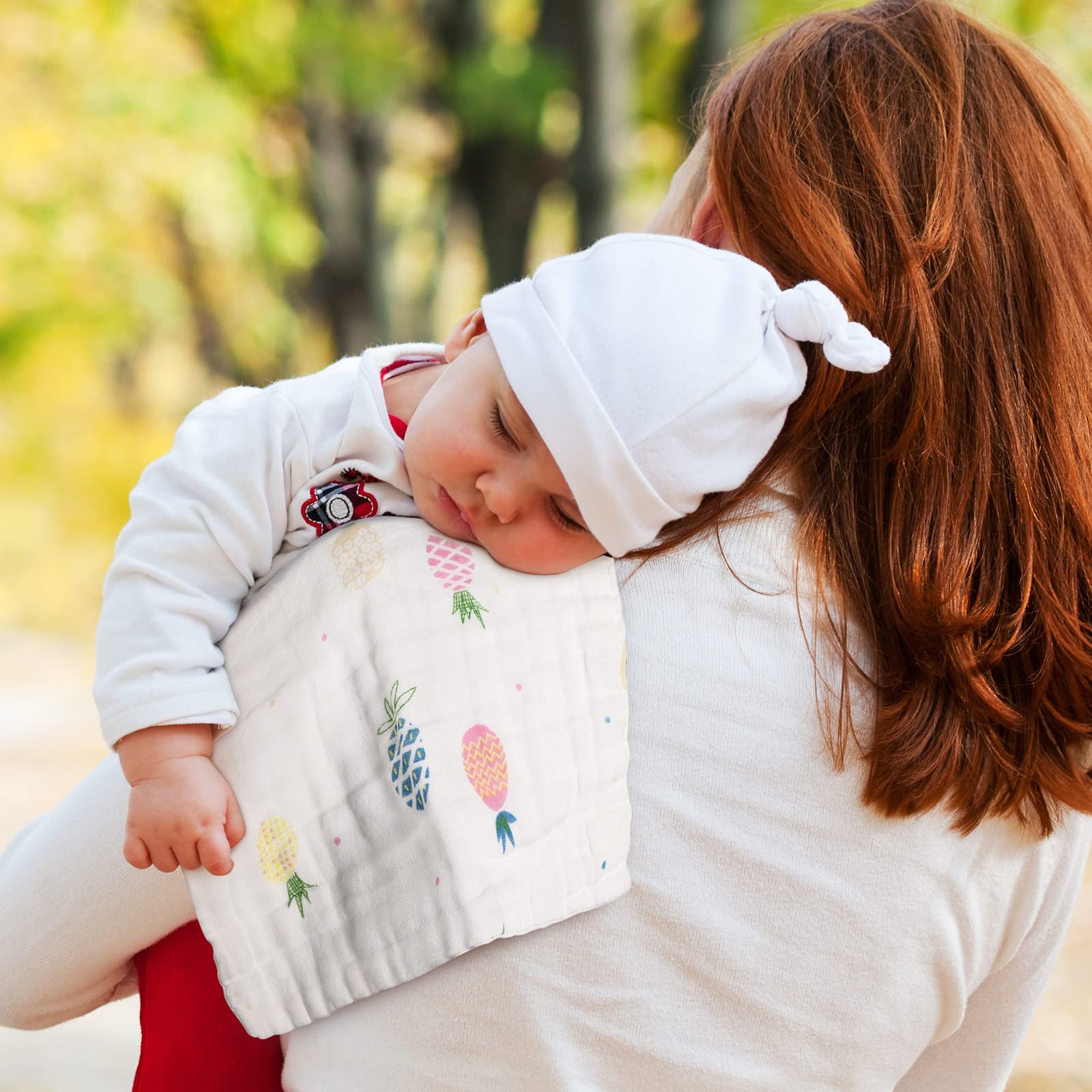 Kenning muslin baby washcloths pattern-06 vary patterns add charm to baby care routine.