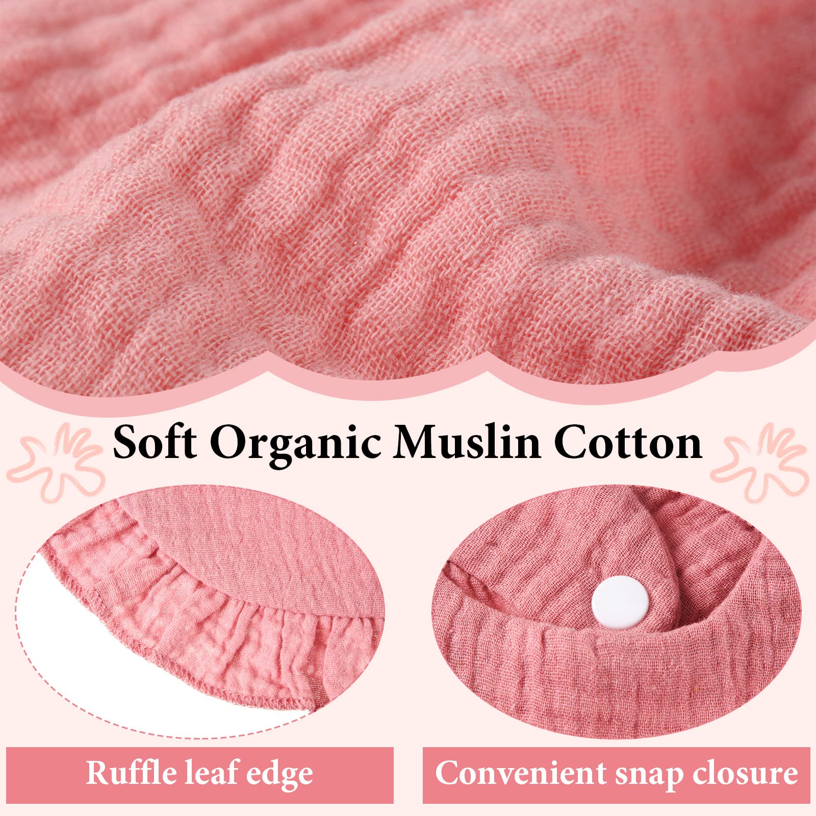 Kenning snap-button bib fit closeup demonstrates adjustable secure fit for growing babies