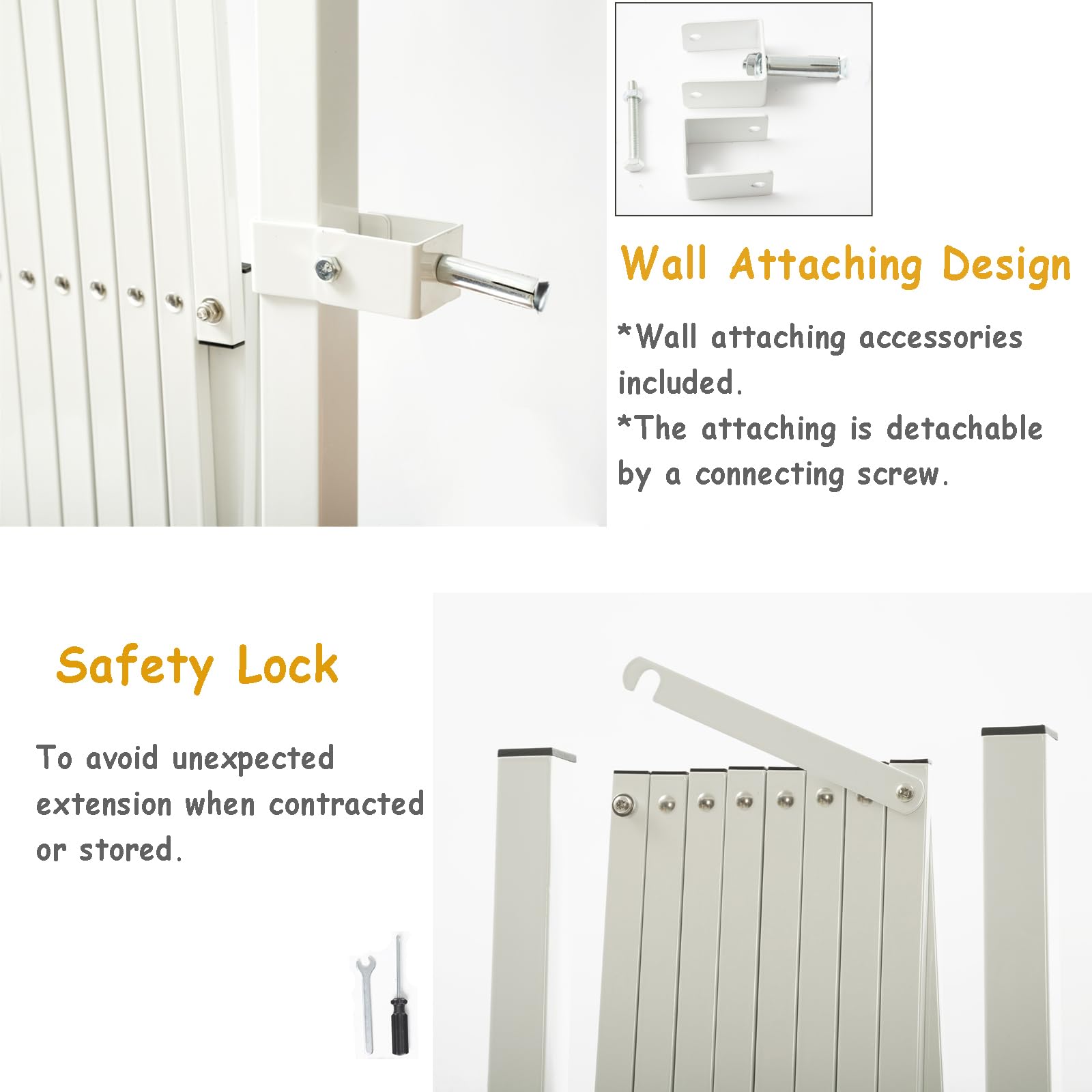 KENNISI metal expandable dog gate used outdoors with weatherproof build.