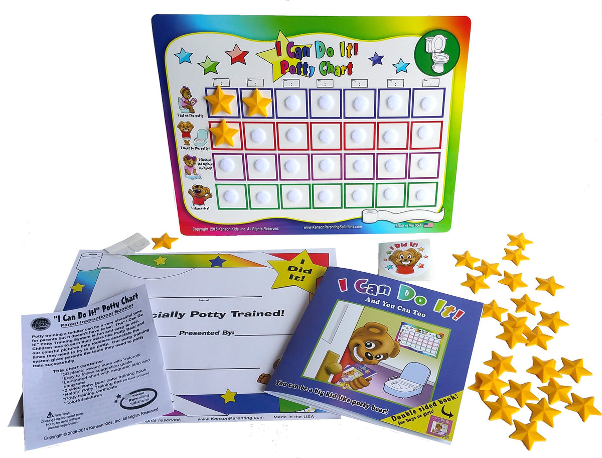 Kenson Kids I Can Do It Potty Chart with magnets on fridge supports daily potty routines