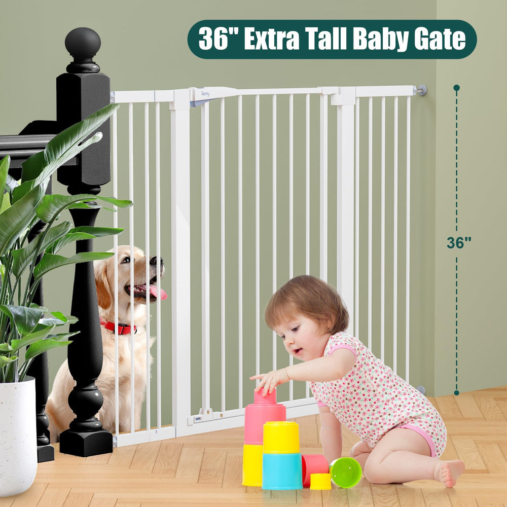 keny 36-inch extra tall gate wide-coverage shows adjustable width fit for large openings