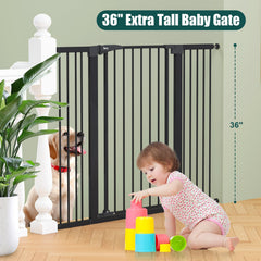 keny 36in auto-close gate with 180-degree swing for hands-free pass-through.