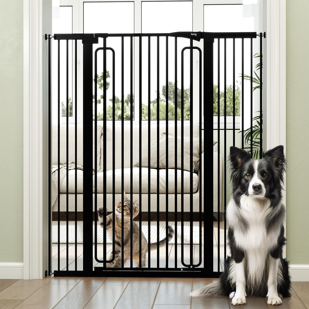 keny 51-inch extra tall cat gate blocks jumping in doorway