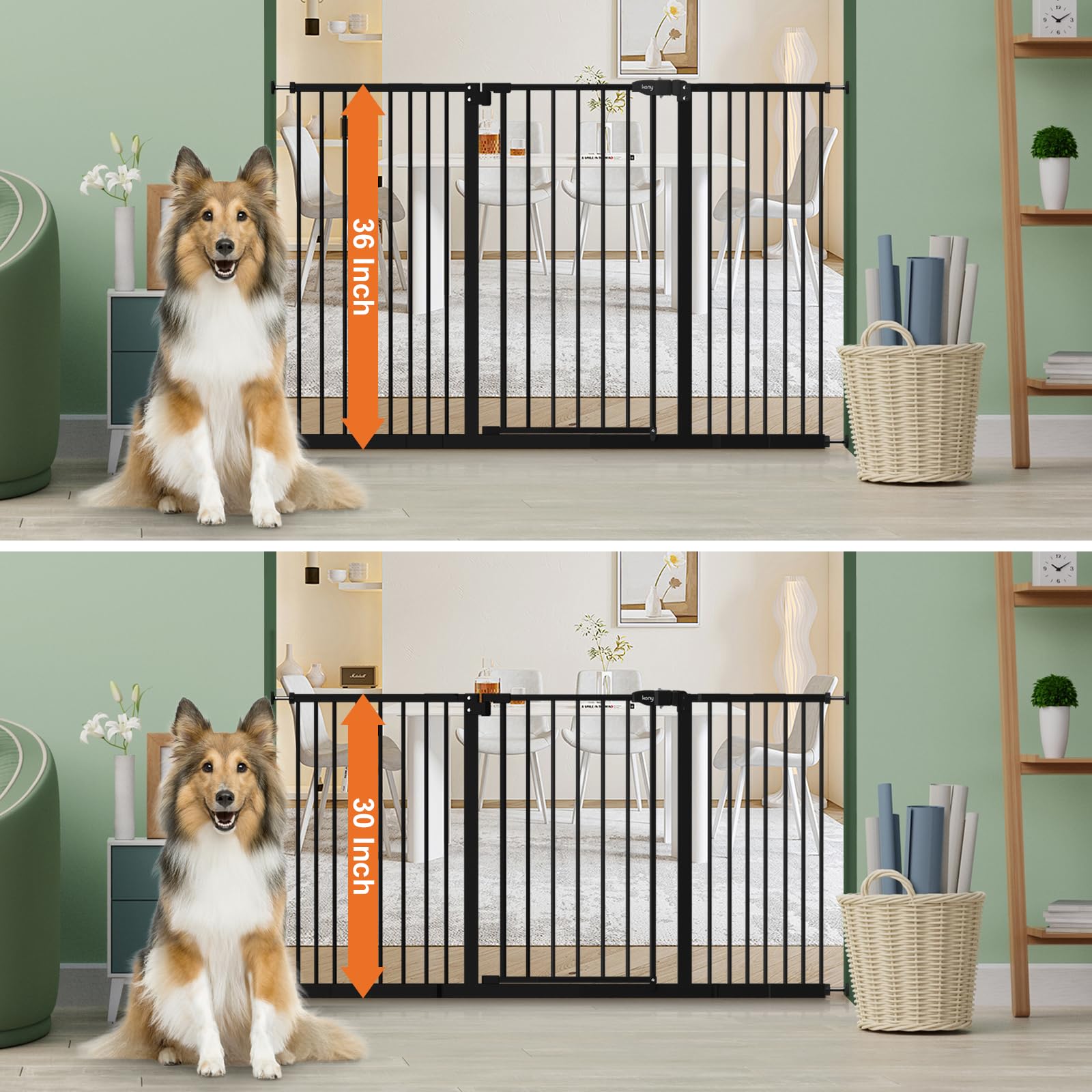 keny auto-close walk-through gate keeps doors safely shut with hands-free access.