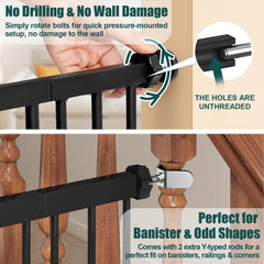 keny baby gate with dual-lock and one-hand opening for easy access.