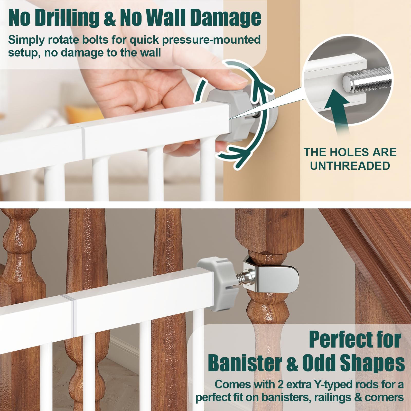 keny baby gate dual-lock safety design helps prevent curious toddlers from opening