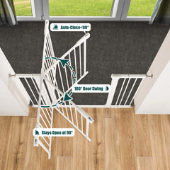 keny baby gate dual lock system for child safety and easy adult use