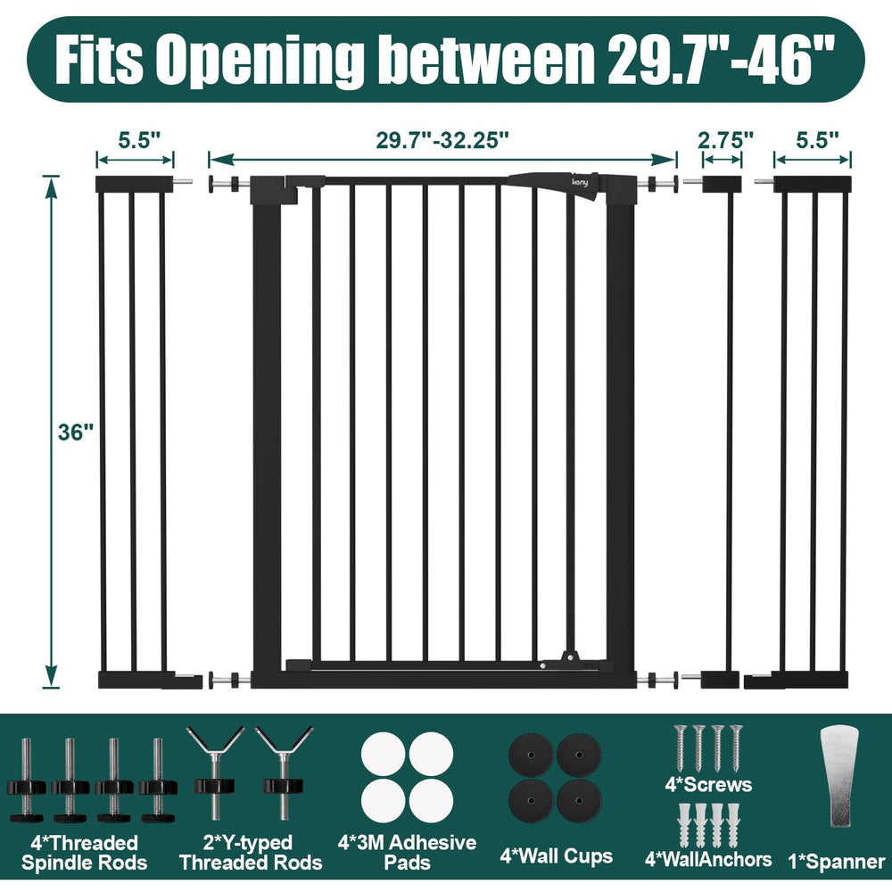 Keny baby gate pressure-mount installation illustrates tool-free setup